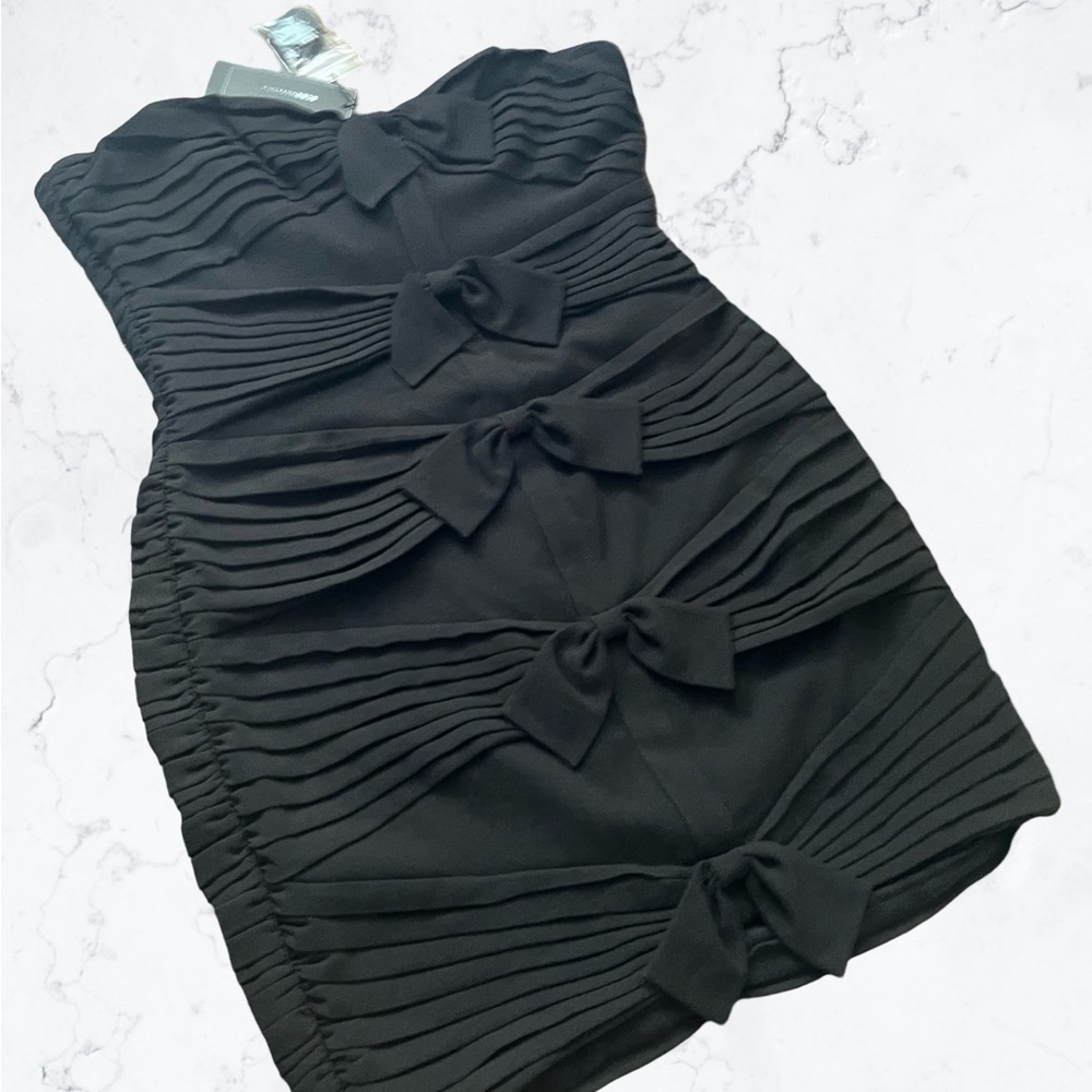 BCBG MaxAzria Black Corset Stretch Formal Dress Size 12 - Picture 2 of 8